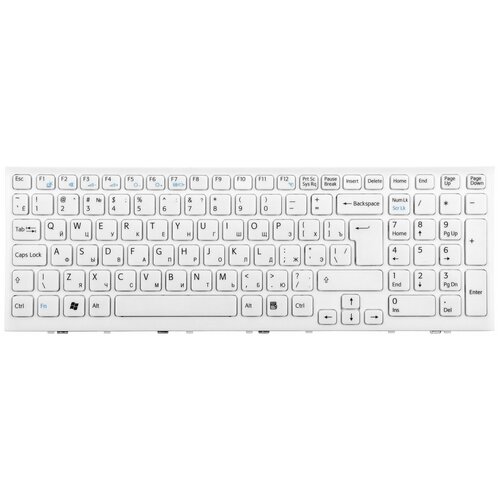 Клавиатура для ноутбука Sony VPC-EE VPCEE2E1R VPCEE3E1R VPCEE4M1R VPCEE4E1R Г-образный Enter Белая с рамкой PN V116646B 1500₽