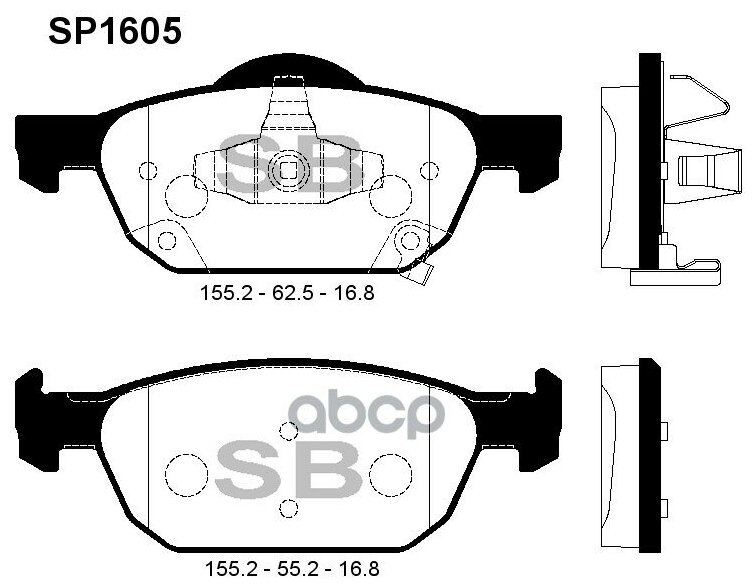 Колодки Тормозные Дисковые Sp1605 Sangsin brake арт. SP1605