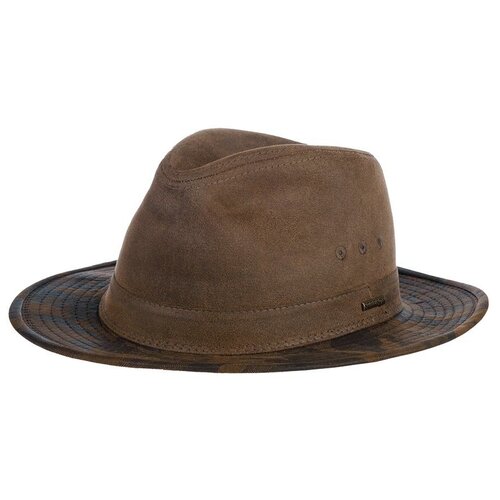 фото Шляпа федора stetson, хлопок, размер 63, коричневый