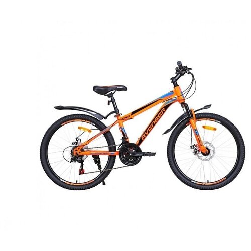 фото Велосипед 24" avenger c243d, оранжевый неон/ голуб