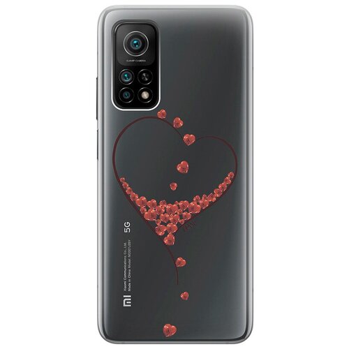 фото Ультратонкий силиконовый чехол-накладка clearview 3d для xiaomi mi 10t с принтом "little hearts" gosso
