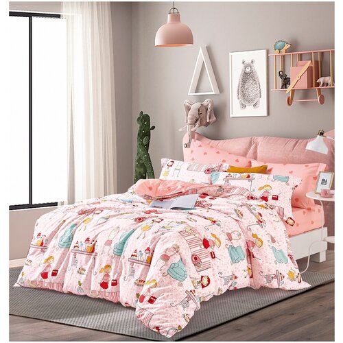 фото Комплект постельного белья сатин-люкс 11-70-3s хлопок 100%, 1,5-спальный, розовый tana