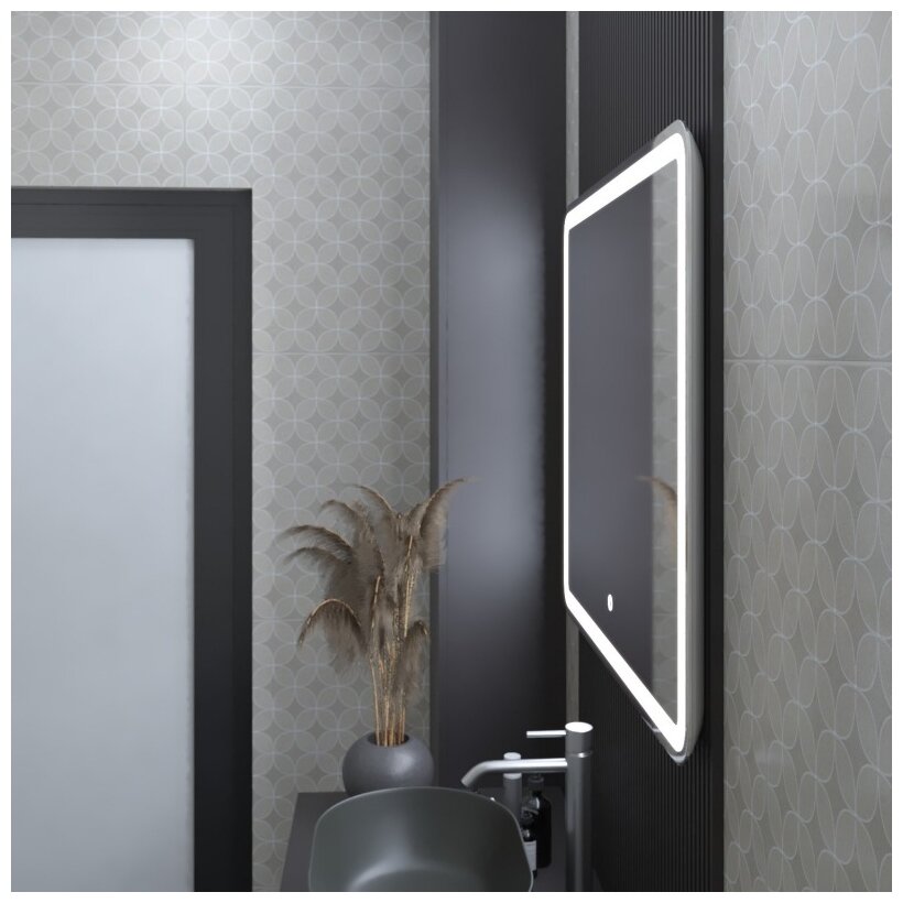 Зеркало MIXLINE "Альдо" 800*700 (ШВ) сенсорный выключатель, светодиодная подсветка - фотография № 3
