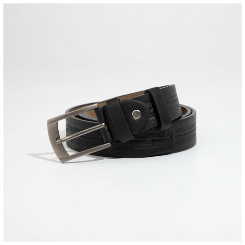 фото Ремень мужской, ширина 3,5 см, винт, пряжка металл, цвет чёрный gorodok