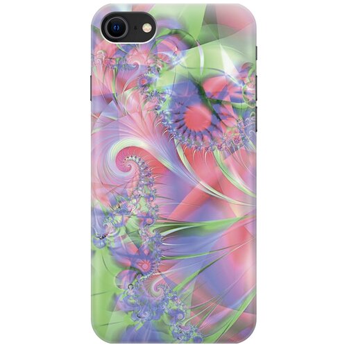 фото Силиконовый чехол на apple iphone se (2020) / 8 / 7 / эпл айфон 7 / 8 / се 2020 с принтом "красно-зеленая абстракция" gosso