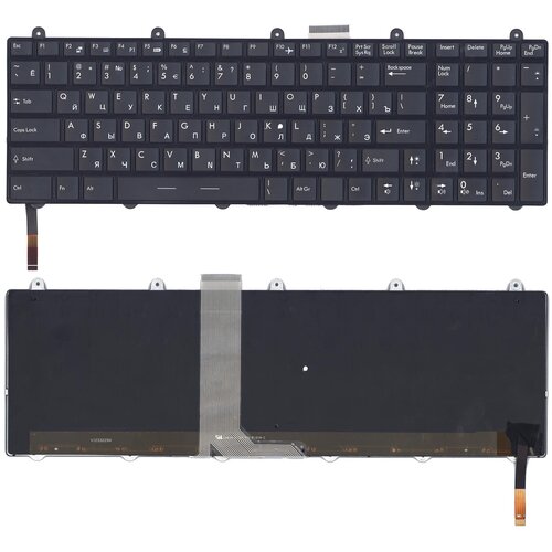 клавиатура для ноутбука msi ge60 черная с рамкой и подсветкой 7 цветов Клавиатура для ноутбука MSI GE60 GE70 GT60 черная с черной рамкой и подсветкой