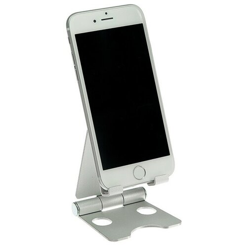 фото Подставка для телефона, регулятор наклона, разъем для провода, металл, серая mikimarket