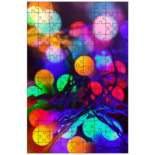 фото Магнитный пазл 27x18см."цвет, лампочки, свет лампы" на холодильник lotsprints