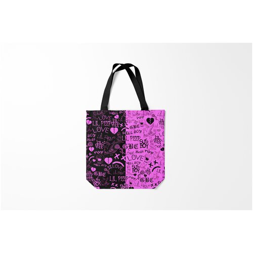фото Сумка-шоппер / 40х40 см / rap / lil peep logobombing black pink burnettie