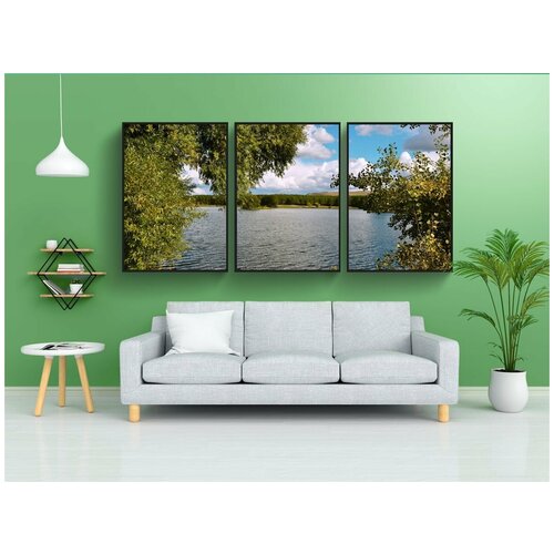 фото Набор модулных постеров для интерьера "озеро, вода, пруд" 60x90 см. в тубусе, без рамки lotsprints
