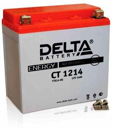 Аккумулятор Delta MOTO CT 1214 (YTX16-BS, YB16B-A) 150x87x148