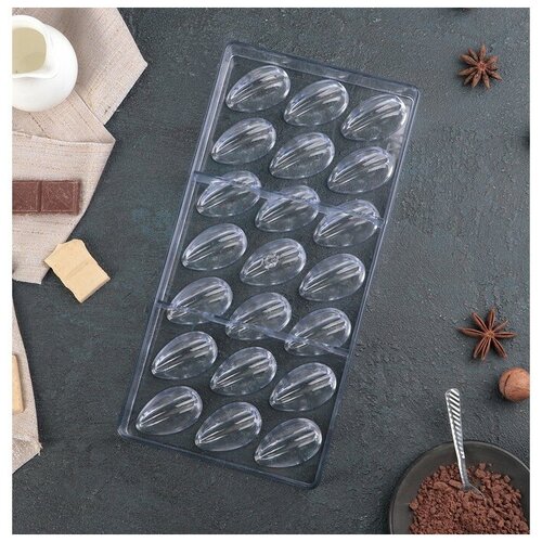 Форма для шоколада и конфет KONFINETTA «Шоколадное яйцо», 33×16,2 см, 21 ячейка (1шт.)