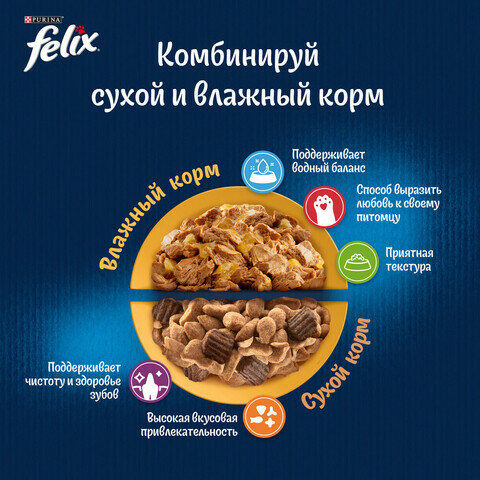 Влажный корм Felix Аппетитные кусочки, Двойная вкуснятина для взрослых кошек, с ягненком и курицей в желе 75 г - фотография № 4