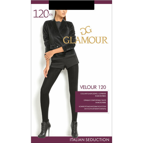 колготки glamour 120 den размер 4 черный Колготки Glamour Велюр, 120 den, размер 4, черный