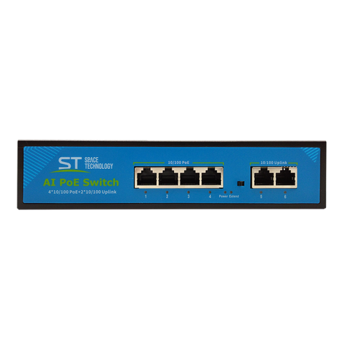 Коммутатор Space Technology ST-S140POE (2М/100W/А) PRO 4-х портовый