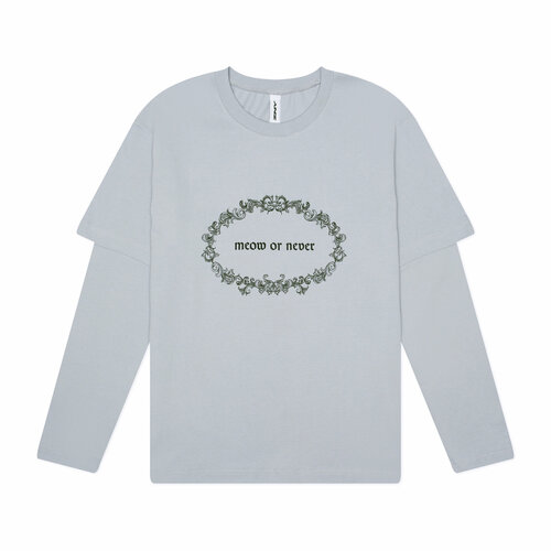 Лонгслив ZNY, хлопок, размер XXL, серый, белый