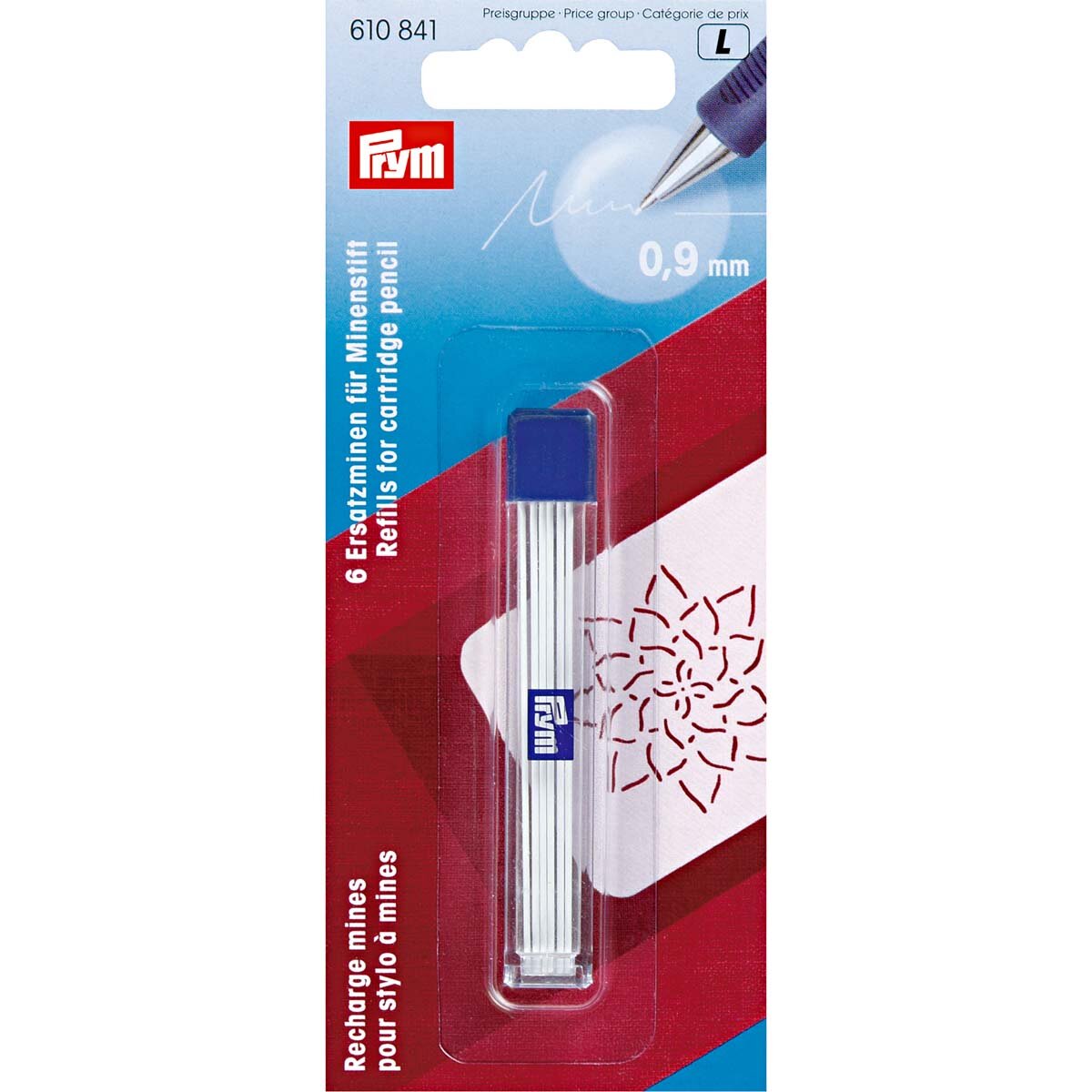 Запасные графиты для механического карандаша PRYM, 0.9 мм, белый, 610841