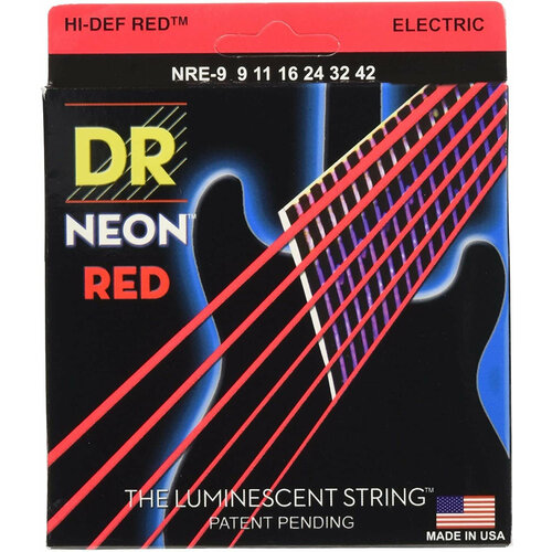 Струны для электрогитары DR Neon HiDef Red NRE-9 9-42