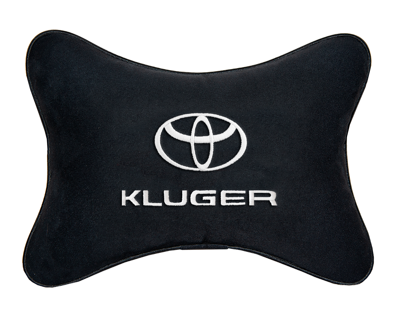 Подушка на подголовник алькантара Black с логотипом автомобиля TOYOTA KLUGER