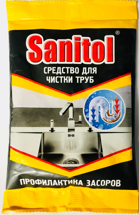 Sanitol (Крот) средство для чистки труб Антизасор в гранулах, 0.09 кг - фотография № 8