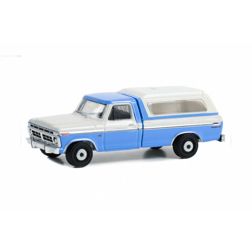 Ford F-100 ranger xlt camper shell 1975 wind blue/white