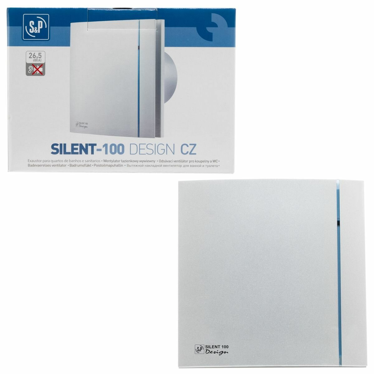 Вентилятор SILENT-100 CZ SILVER DESIGN (220-240V 50HZ) RE — фото 1