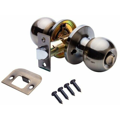 Ручка с защелкой Qually 607 BK (с фиксатором, без ключа) бронза