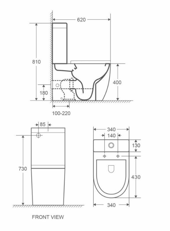 фото Унитаз с бачком AZARIO Mitta AZ-2128 безободковый, сиденьем микролифт
