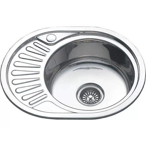 Мойка TDF овальная врезная с сушилкой слева 570х450х180х0,8 мат