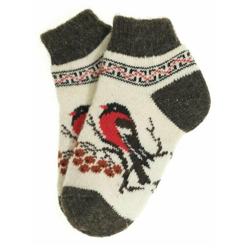 фото Носки рассказовские варежки, размер 36/40, белый, коричневый, красный