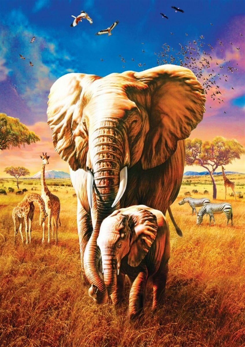 Пазл-1000 Слониха со слонёнком Art Puzzle - фото №2