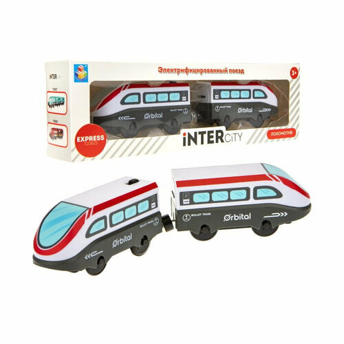 Игровой набор 1TOY Т20825 InterCity Express cкорый электропоезд Локомотив 1toy intercity express наб жел дорога большой город электропоезд 3 вагона мост тунель