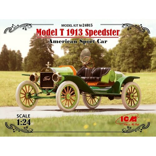 24015 ICM Американский спортивный автомибиль Ford Model T Speedster 1/24 maisto 1 64 1950 ford coe flatbed 1933 ford 3w coupe die cast precision model car model collection gift