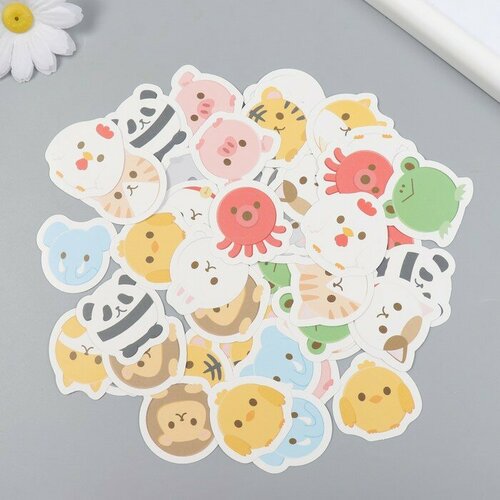 Наклейки для творчества Зверята-кругляши набор 45 шт 44х44х11 см для дома 449₽