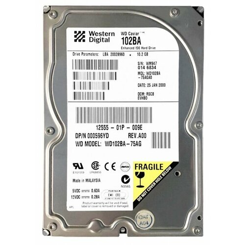 Жесткий диск Western Digital WD102BA 102Gb 7200 IDE 35 HDD 228500₽
