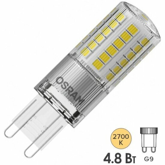 Светодиодная лампа Ledvance-osram OSRAM LEDPPIN 50 4,8W/827 G9 230V 600Lm d18x59