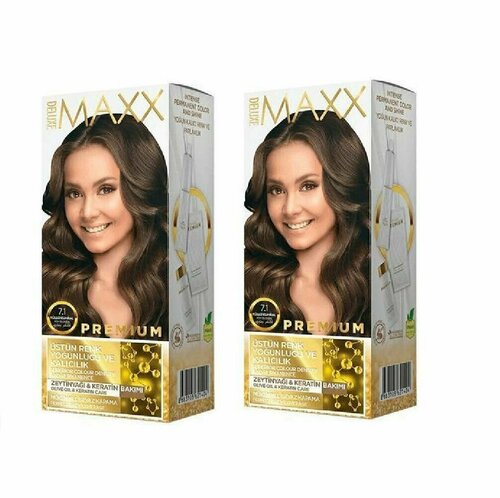 Maxx deluxe Набор для окрашивания волос PREMIUM HAIR DYE KIT, 7.1 Пепельно-русый, 2 уп