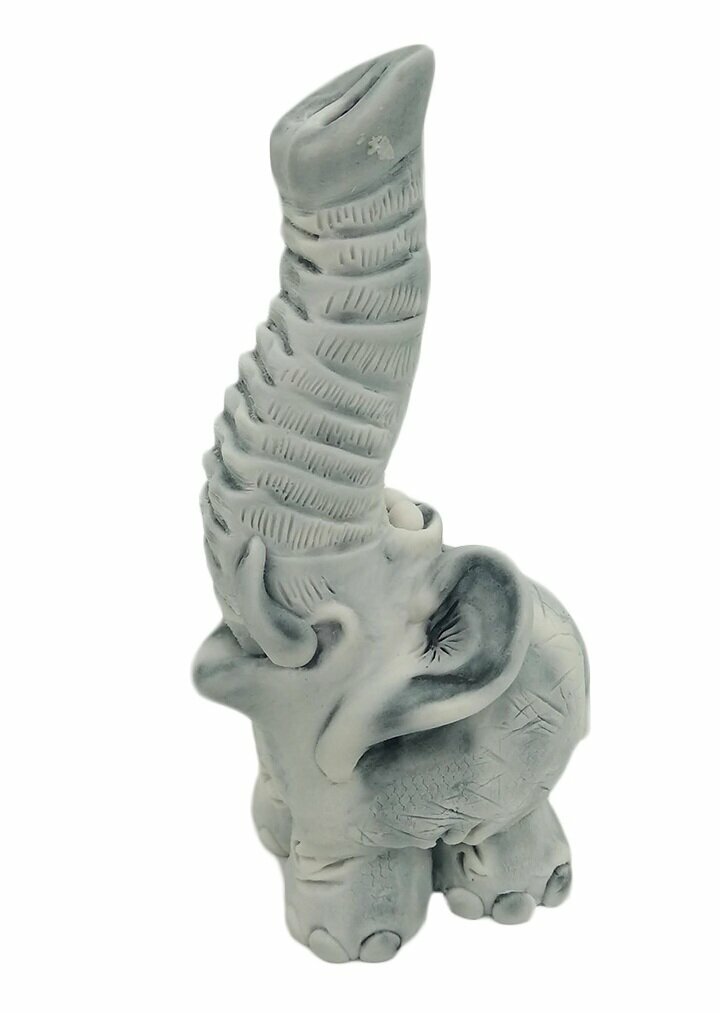 фото Статуэтка Слон хобот вверх (авторская Бруй М.) 11 см, мраморная крошка