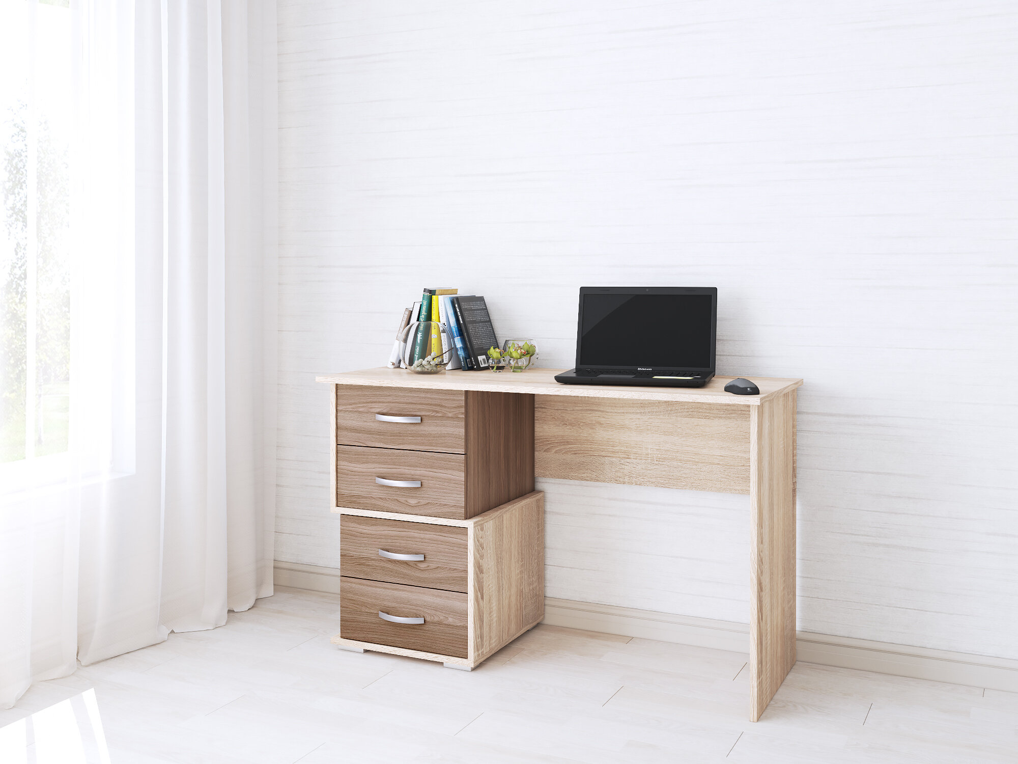 фото Стол письменный Сити-2 (1200*750*500) (ясень шимо/дуб сонома)