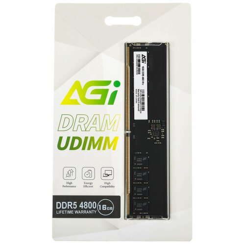 Оперативная память AGi DDR5 - 16GB, 4800 МГц, DIMM, CL40 (agi480016ud238)