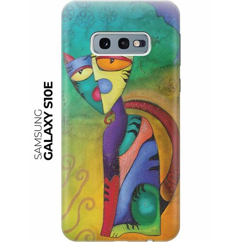 Чехол - накладка ArtColor для Samsung Galaxy S10e с принтом Разноцветный котик чехол накладка artcolor для samsung galaxy s10e с принтом с любовью
