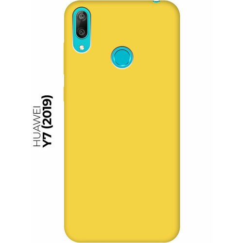 RE: PA Чехол - накладка Soft Sense для Huawei Y7 (2019) желтый матовый soft touch силиконовый чехол на huawei y7 2019 хуавей у7 2019 с 3d принтом couple lines w черный
