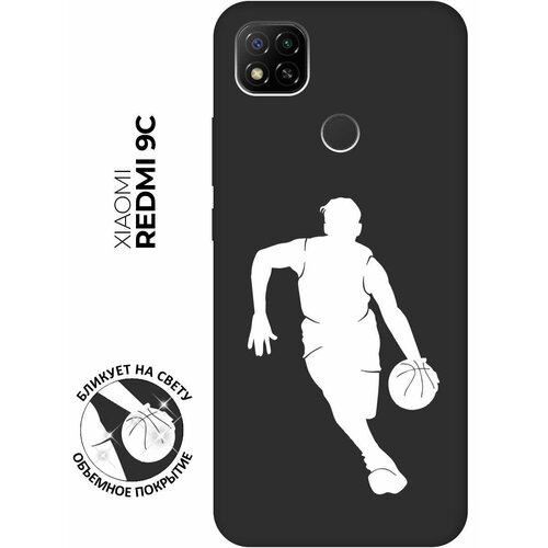 Матовый чехол Basketball W для Xiaomi Redmi 10A / 9C / Сяоми Редми 10А / 9С с 3D эффектом черный матовый чехол football w для xiaomi redmi 10a 9c сяоми редми 10а 9с с 3d эффектом черный