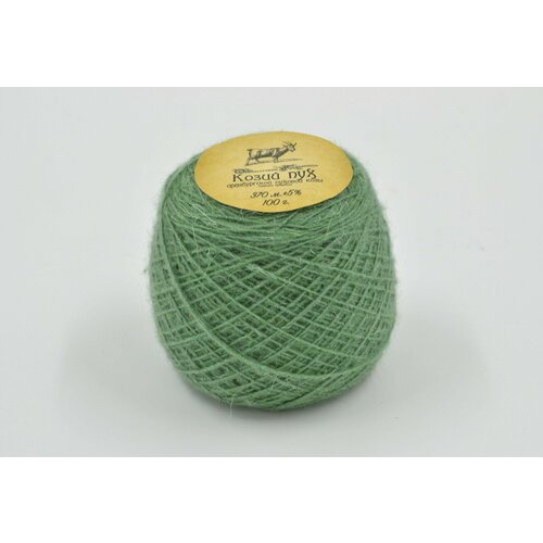 Оренбургские Пуховницы Пряжа из 100% козьего пуха, цвет: салатовый, 100 г, 370 м х 1 шт.