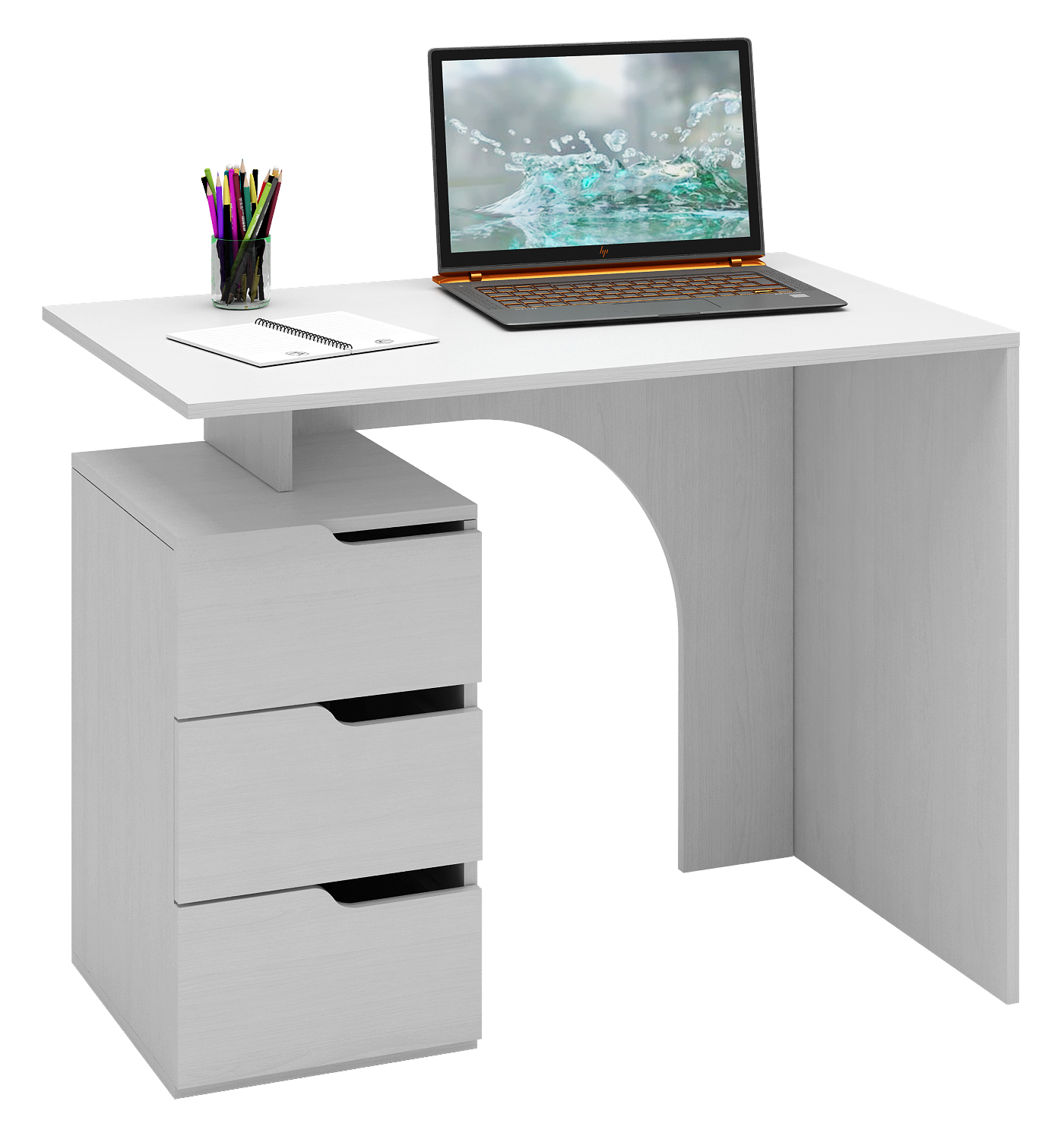 фото Компьютерный стол "Нейт 1" с тумбой и ящиками для хранения