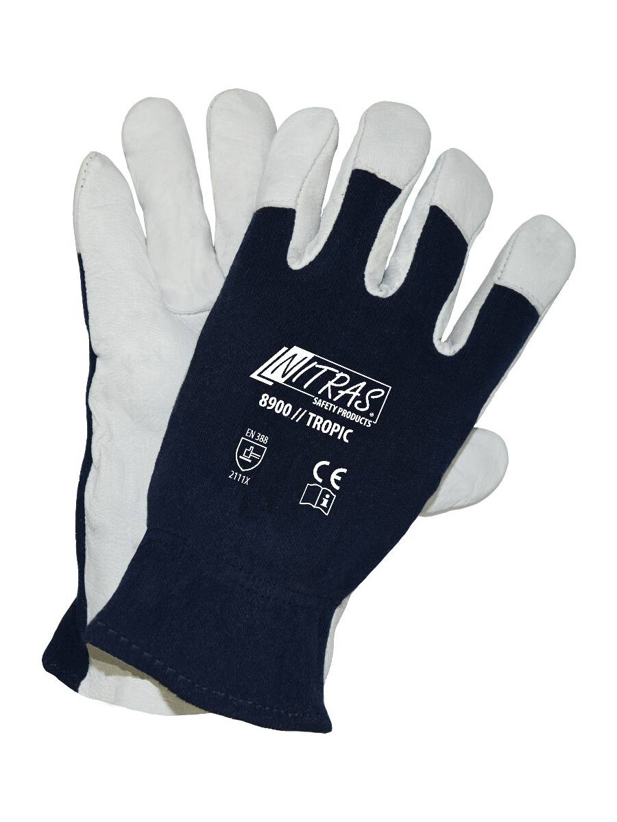 Защитные, воздухопроницаемые, рабочие перчатки NITRAS 8900, Германия, 9 размер