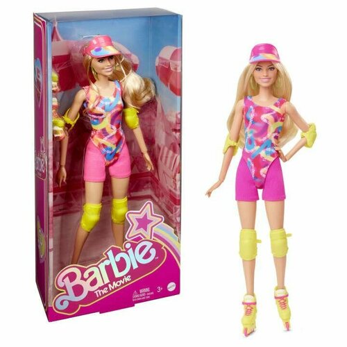 кукла barbie movie pink overall hrf29 розовый Barbie the Movie Collectible Doll, Margot Robbie As Barbie - Барби Марго Робби на роликовых коньках HRB04