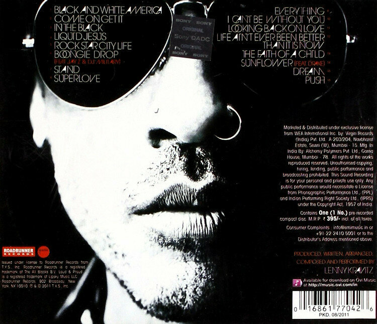 Lenny Kravitz Black And White America CD Roadrunner Records - фото №2