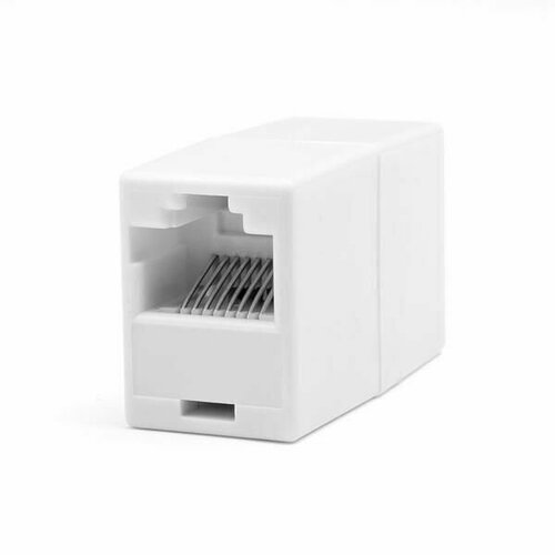 Соединитель интернет кабеля RJ45(F) Проходной адаптер для патч корда светлый, желтый