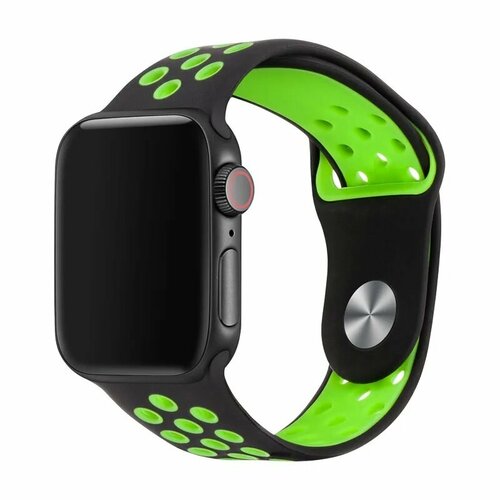 Fixtor/Ремешок для Apple Watch 38/40/41mm Sport черно-салатовый